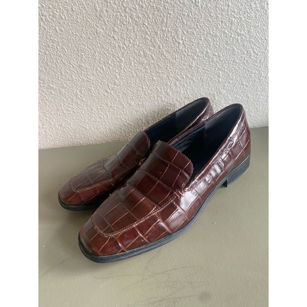 J. Crew || Maison Loafers In Croc-embossed Italian Leather Brown - Picture 2 of 12